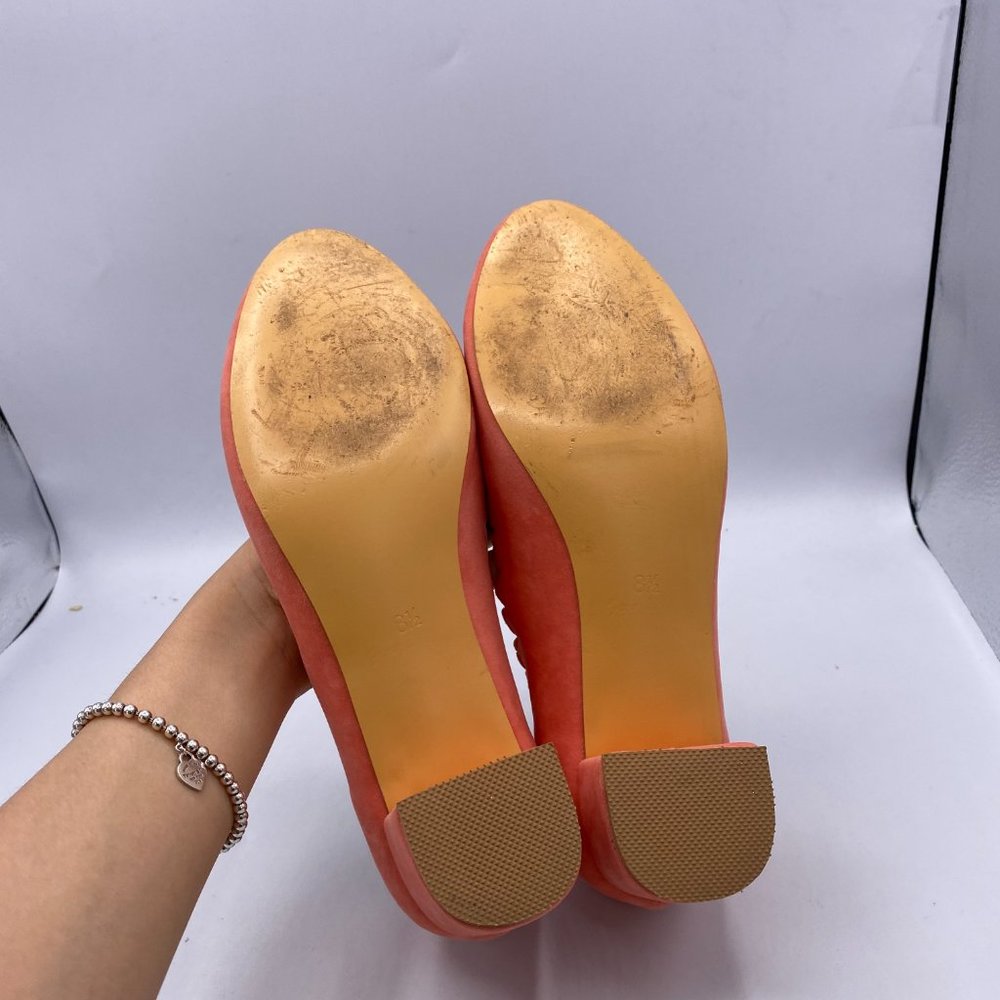 FSJ Pink Chunky Heels Suede Pump - Picture 9 of 11